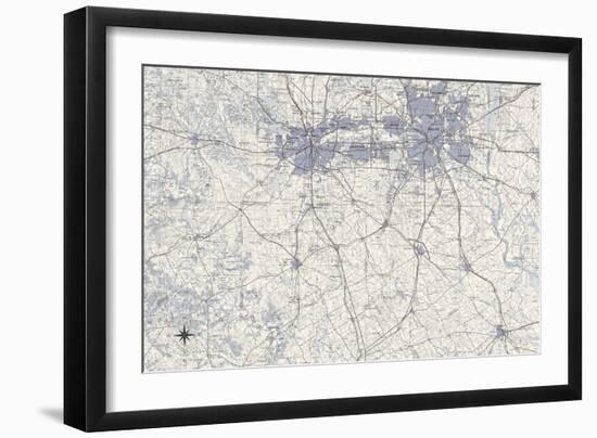 Dallas Map B-GI ArtLab-Framed Giclee Print