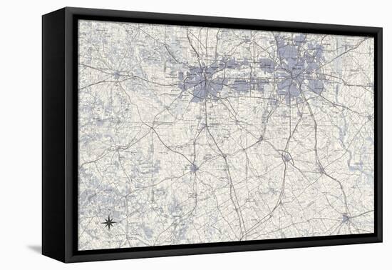 Dallas Map B-GI ArtLab-Framed Premier Image Canvas