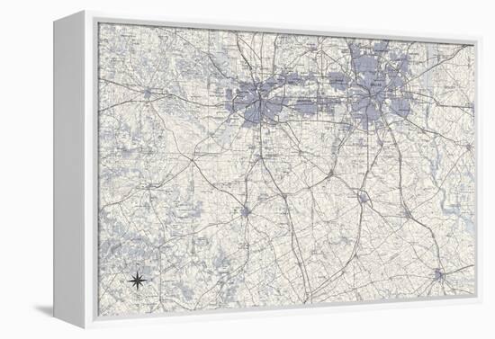 Dallas Map B-GI ArtLab-Framed Premier Image Canvas