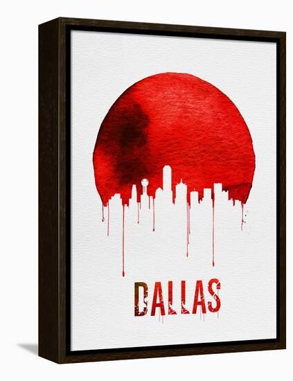 Dallas Skyline Red-null-Framed Stretched Canvas