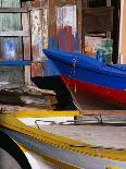 Detail of Hulls of Rinella Fishing Boats, Rinella, Sicily, Italy-Dallas Stribley-Framed Premier Image Canvas