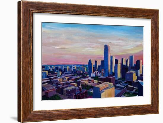 Dallas Texas Impressive Skyline at Dusk-Markus Bleichner-Framed Art Print