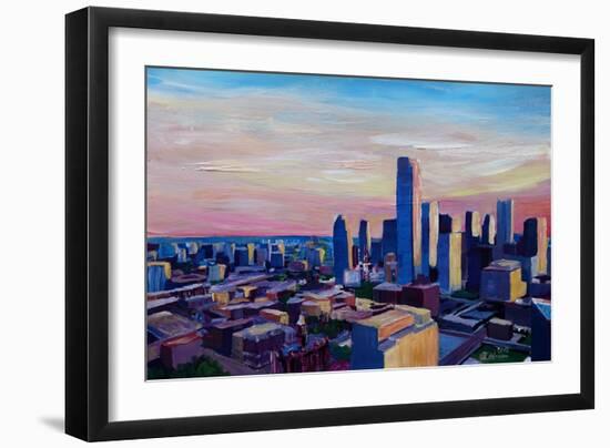 Dallas Texas Impressive Skyline at Dusk-Markus Bleichner-Framed Art Print