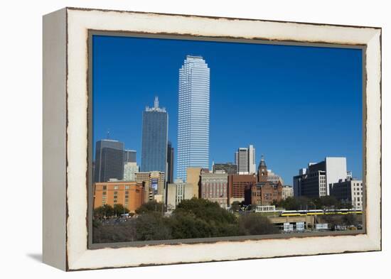 Dallas Texas Skyline at Sunset of Modern Skyscrapers and Expressway-Bill Bachmann-Framed Premier Image Canvas