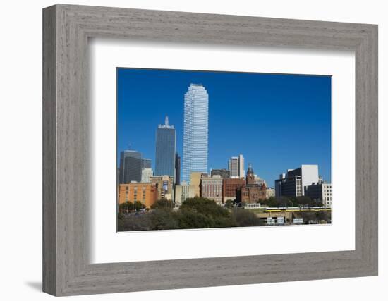 Dallas Texas Skyline at Sunset of Modern Skyscrapers and Expressway-Bill Bachmann-Framed Photographic Print