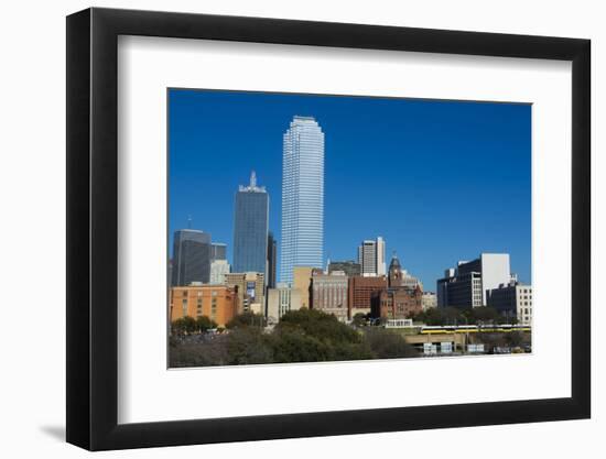 Dallas Texas Skyline at Sunset of Modern Skyscrapers and Expressway-Bill Bachmann-Framed Photographic Print