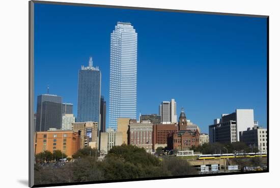 Dallas Texas Skyline at Sunset of Modern Skyscrapers and Expressway-Bill Bachmann-Mounted Photographic Print