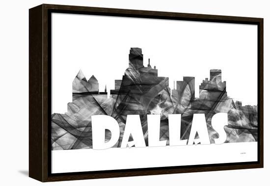 Dallas Texas Skyline BG 2-Marlene Watson-Framed Premier Image Canvas