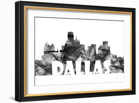 Dallas Texas Skyline BG 2-Marlene Watson-Framed Giclee Print