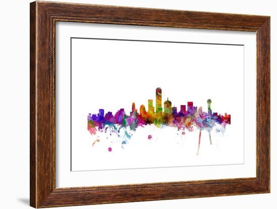 Dallas Texas Skyline-Michael Tompsett-Framed Art Print