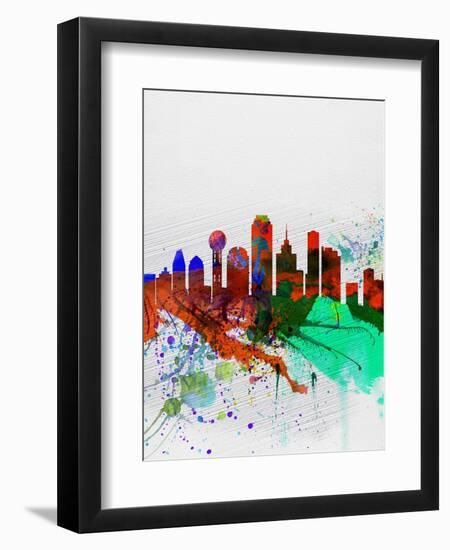 Dallas Watercolor Skyline-NaxArt-Framed Art Print