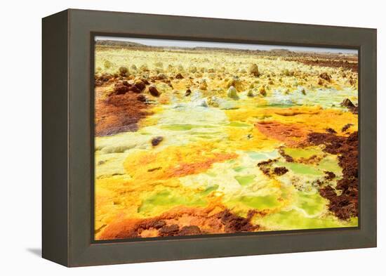 Dallol hot spring with salt, Dallol Volcano, Ethiopia-Eric Baccega-Framed Premier Image Canvas