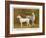 Dalmatian and a Bull Terrier Stand Side by Side Gazing at Something in the Distance-null-Framed Art Print