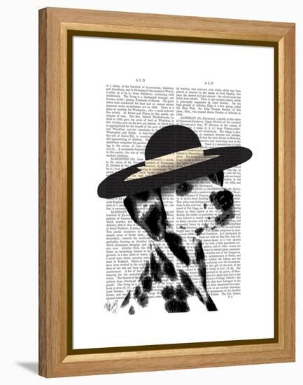 Dalmatian and Brimmed Black Hat-Fab Funky-Framed Stretched Canvas