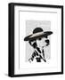 Dalmatian and Brimmed Black Hat-Fab Funky-Framed Art Print
