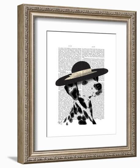 Dalmatian and Brimmed Black Hat-Fab Funky-Framed Art Print