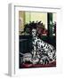 "Dalmatian and Pups," January 13, 1945-Stevan Dohanos-Framed Giclee Print