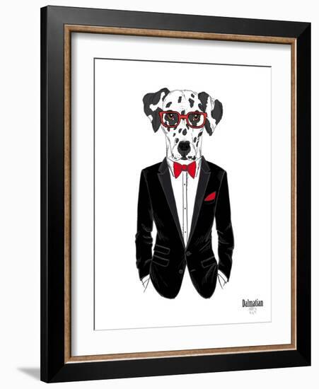 Dalmatian Dog in Tuxedo-Olga Angellos-Framed Art Print