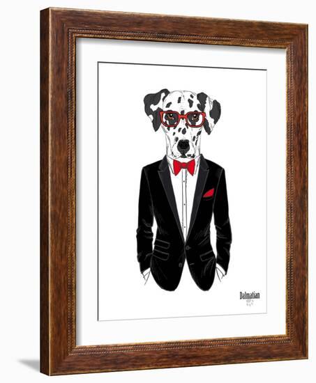 Dalmatian Dog in Tuxedo-Olga Angellos-Framed Art Print