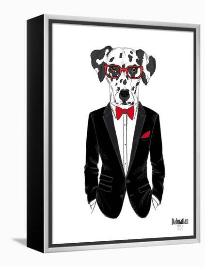 Dalmatian Dog in Tuxedo-Olga Angellos-Framed Stretched Canvas