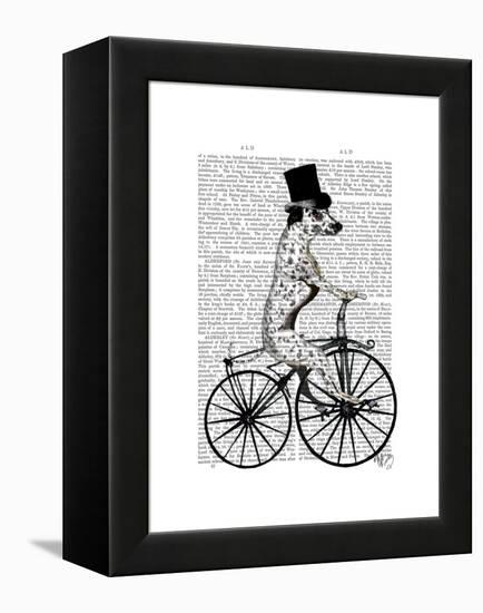 Dalmatian on Bicycle-Fab Funky-Framed Stretched Canvas