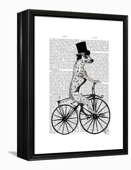 Dalmatian on Bicycle-Fab Funky-Framed Stretched Canvas