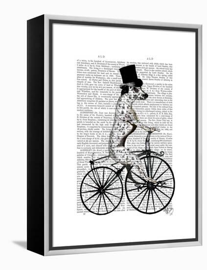 Dalmatian on Bicycle-Fab Funky-Framed Stretched Canvas