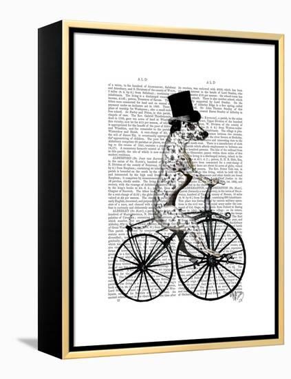 Dalmatian on Bicycle-Fab Funky-Framed Stretched Canvas