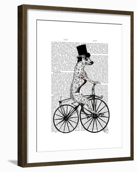 Dalmatian on Bicycle-Fab Funky-Framed Art Print