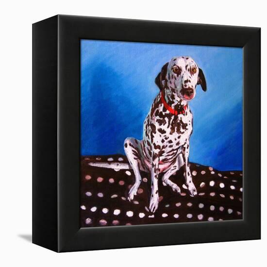 Dalmatian on Spotty Cushion, 2011-Helen White-Framed Premier Image Canvas