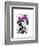 Dalmatian with Purple Bow on Head-Fab Funky-Framed Art Print