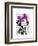 Dalmatian with Purple Bow on Head-Fab Funky-Framed Art Print