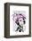 Dalmatian with Purple Fascinator-Fab Funky-Framed Stretched Canvas