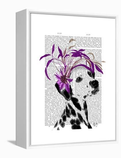 Dalmatian with Purple Fascinator-Fab Funky-Framed Stretched Canvas