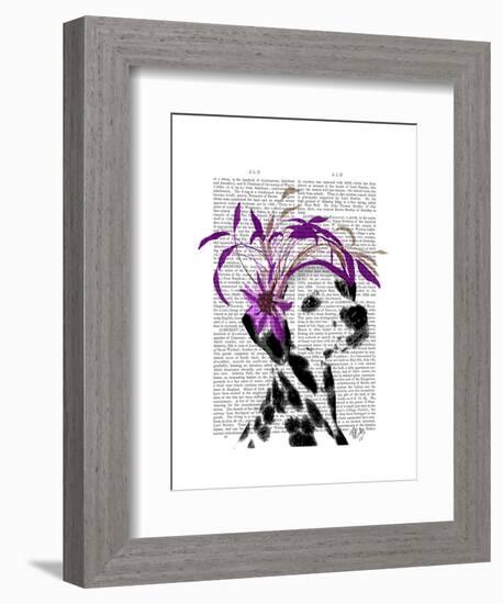 Dalmatian with Purple Fascinator-Fab Funky-Framed Art Print