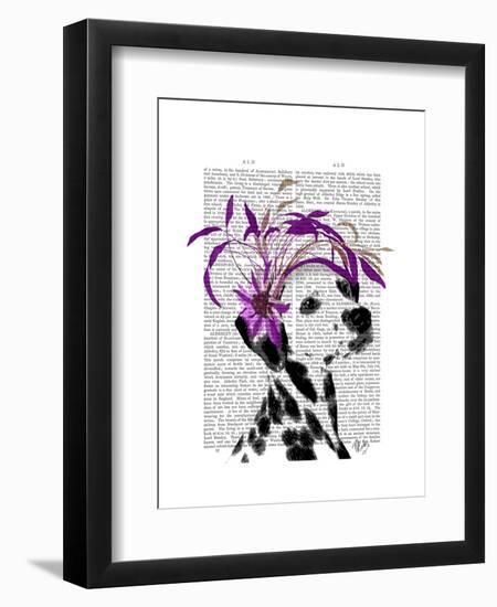 Dalmatian with Purple Fascinator-Fab Funky-Framed Art Print