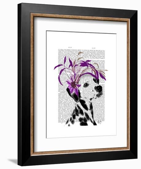 Dalmatian with Purple Fascinator-Fab Funky-Framed Art Print