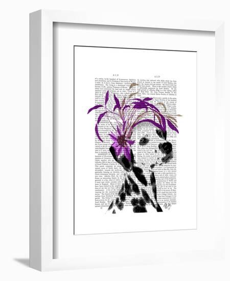 Dalmatian with Purple Fascinator-Fab Funky-Framed Art Print