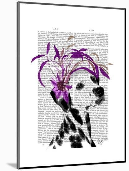 Dalmatian with Purple Fascinator-Fab Funky-Mounted Art Print