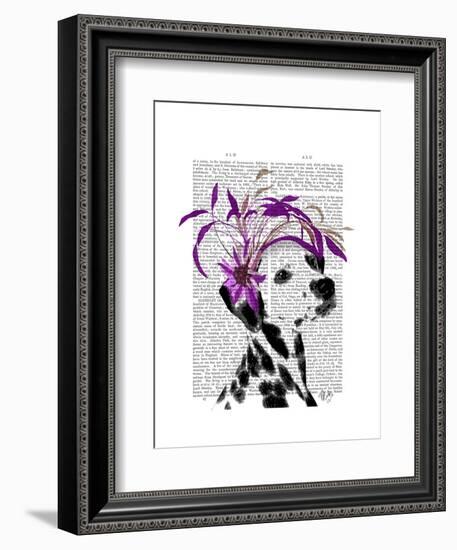 Dalmatian with Purple Fascinator-Fab Funky-Framed Art Print