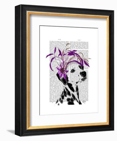 Dalmatian with Purple Fascinator-Fab Funky-Framed Art Print