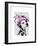 Dalmatian with Purple Fascinator-Fab Funky-Framed Art Print