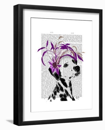 Dalmatian with Purple Fascinator-Fab Funky-Framed Art Print