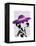 Dalmatian with Purple Wide Brimmed Hat-Fab Funky-Framed Stretched Canvas