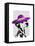 Dalmatian with Purple Wide Brimmed Hat-Fab Funky-Framed Stretched Canvas