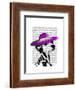 Dalmatian with Purple Wide Brimmed Hat-Fab Funky-Framed Art Print