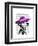 Dalmatian with Purple Wide Brimmed Hat-Fab Funky-Framed Art Print