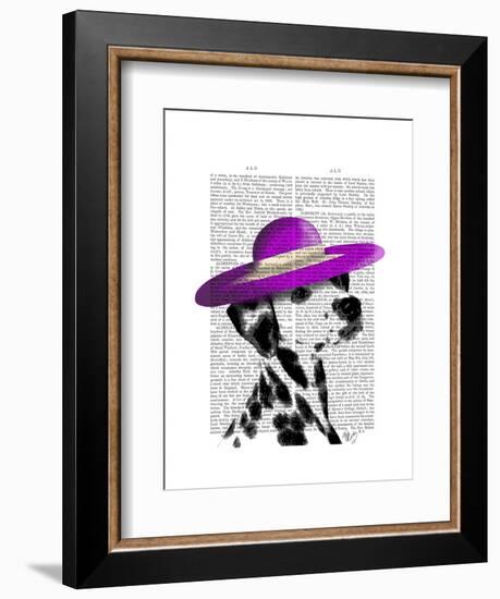 Dalmatian with Purple Wide Brimmed Hat-Fab Funky-Framed Art Print