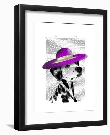 Dalmatian with Purple Wide Brimmed Hat-Fab Funky-Framed Art Print