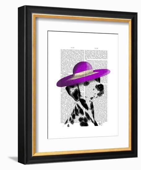 Dalmatian with Purple Wide Brimmed Hat-Fab Funky-Framed Art Print